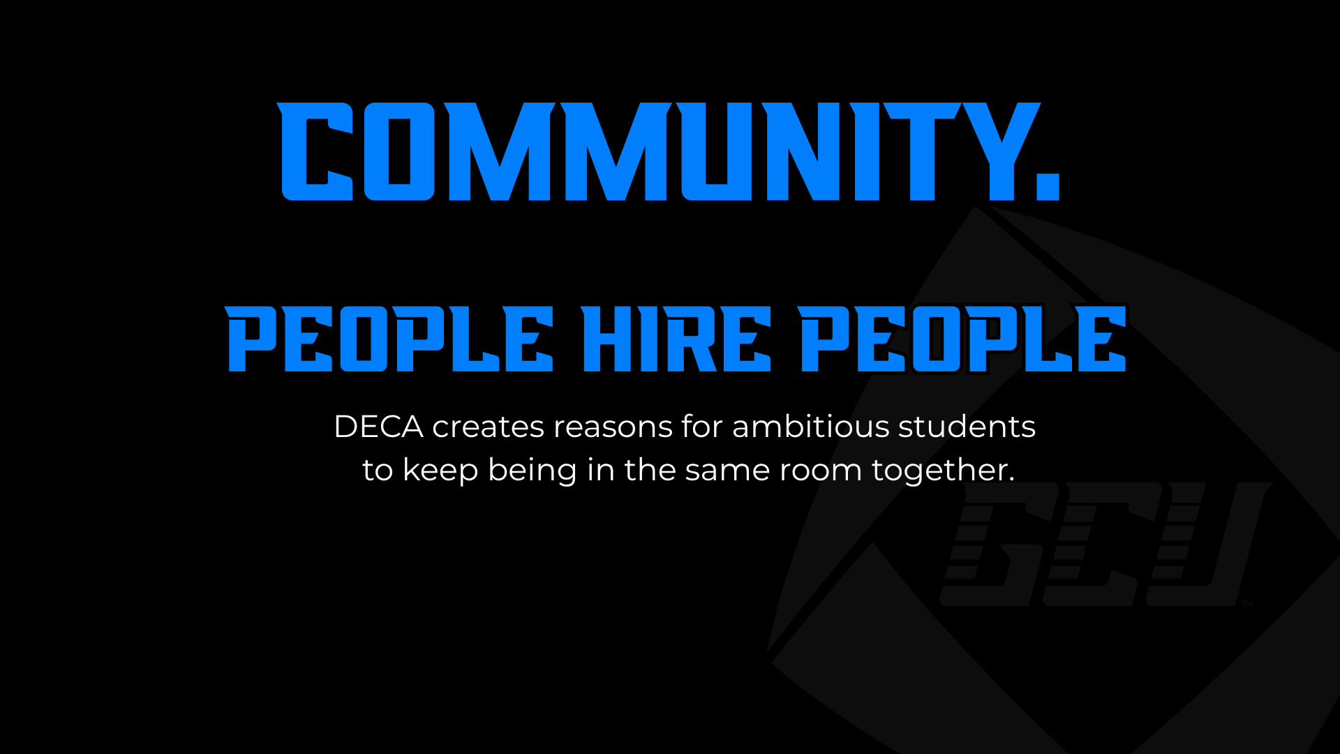 Community slide: people hire people