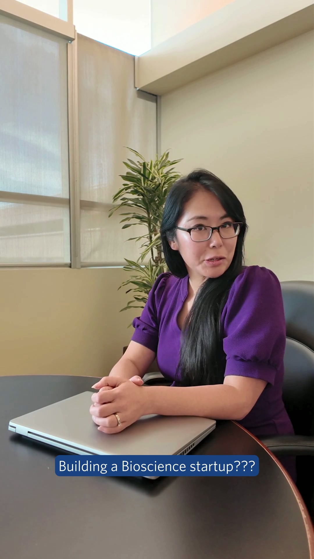 Vertical social video interview about building a bioscience startup